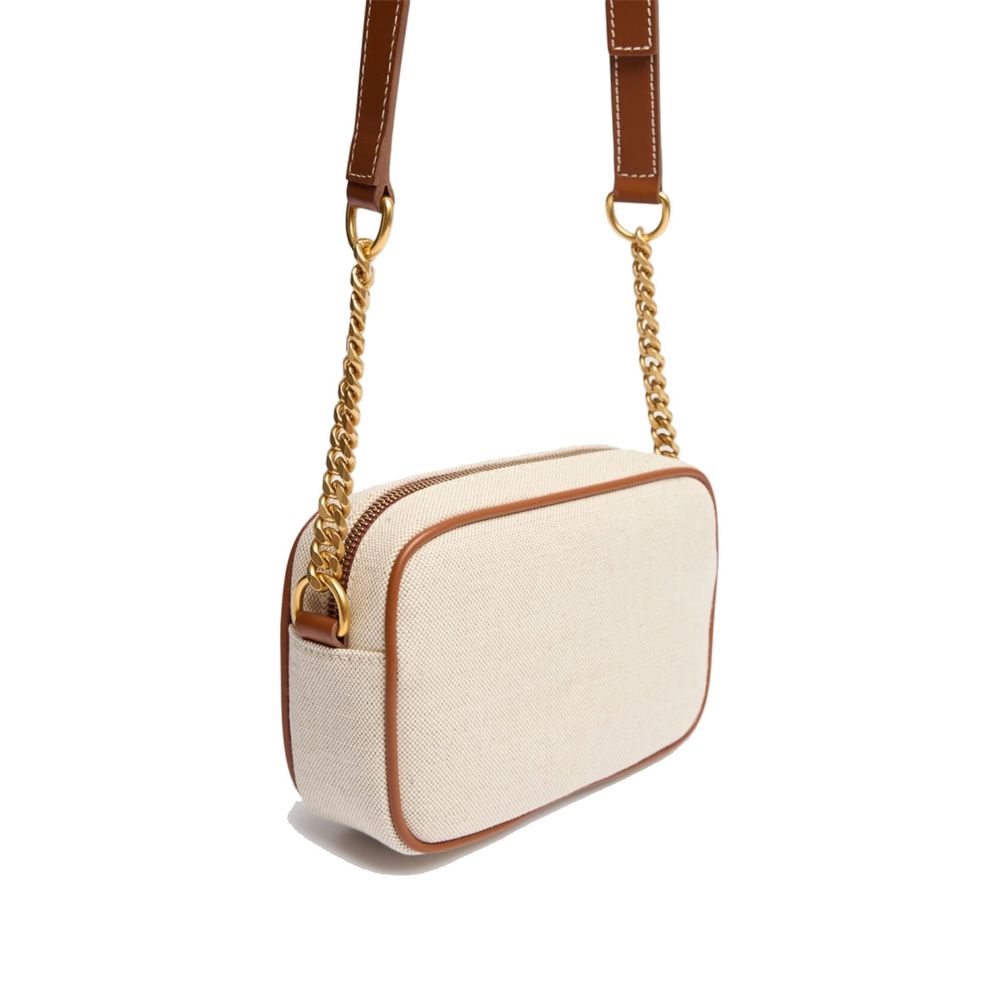 Balmain Braune Baumwoll-Umhängetasche