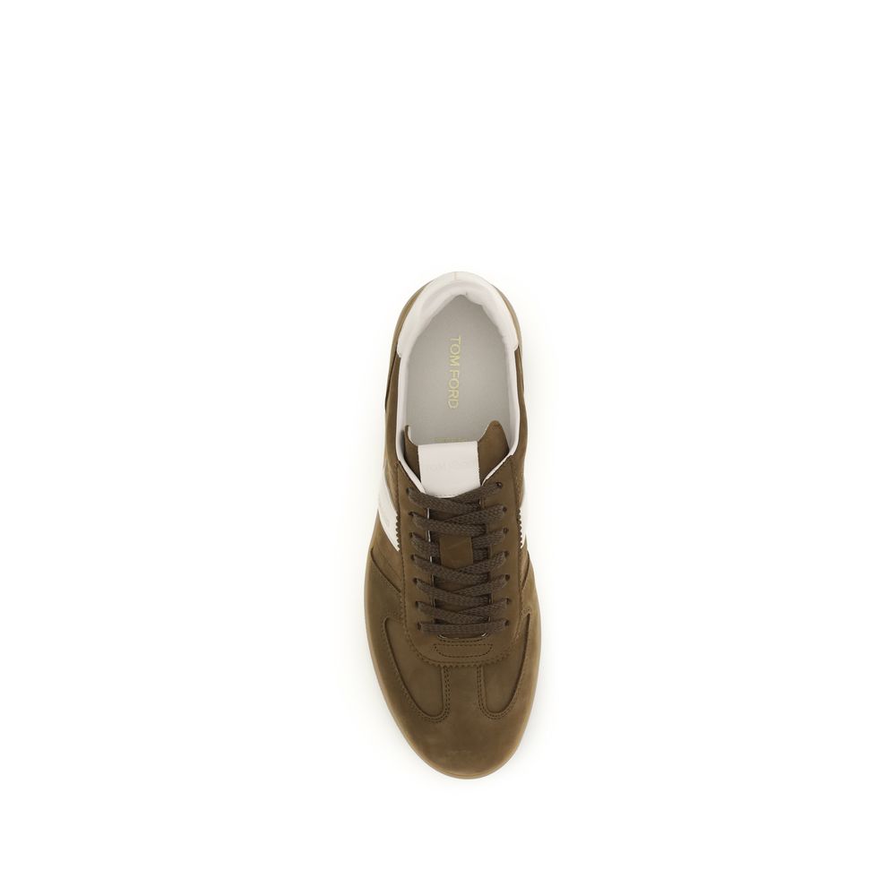 Tom Ford Braune Kalbsleder Bos Taurus Low-Top-Sneaker