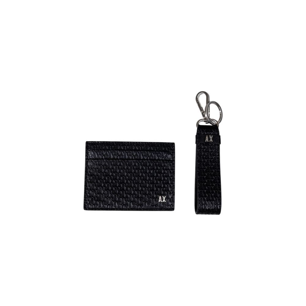 Armani Exchange Schwarzes Leder Portemonnaie