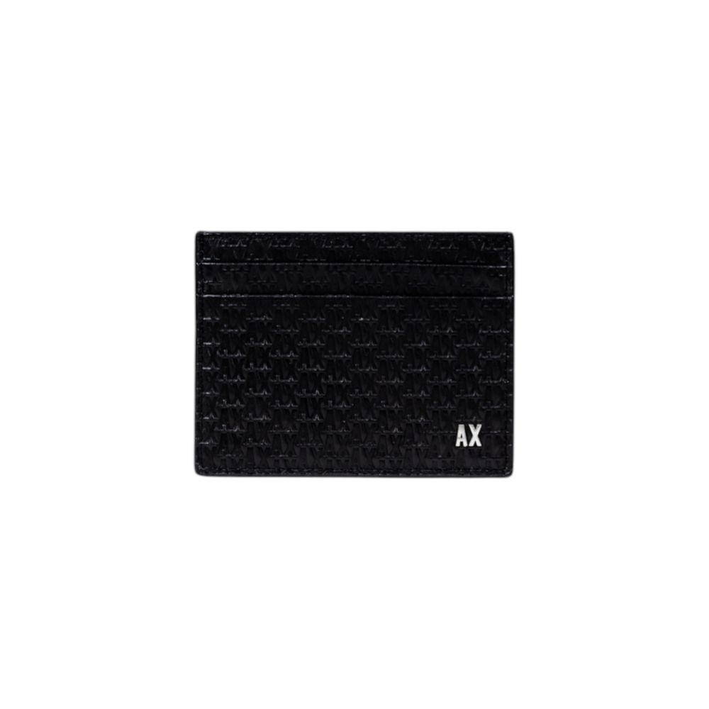Armani Exchange Schwarzes Leder Portemonnaie