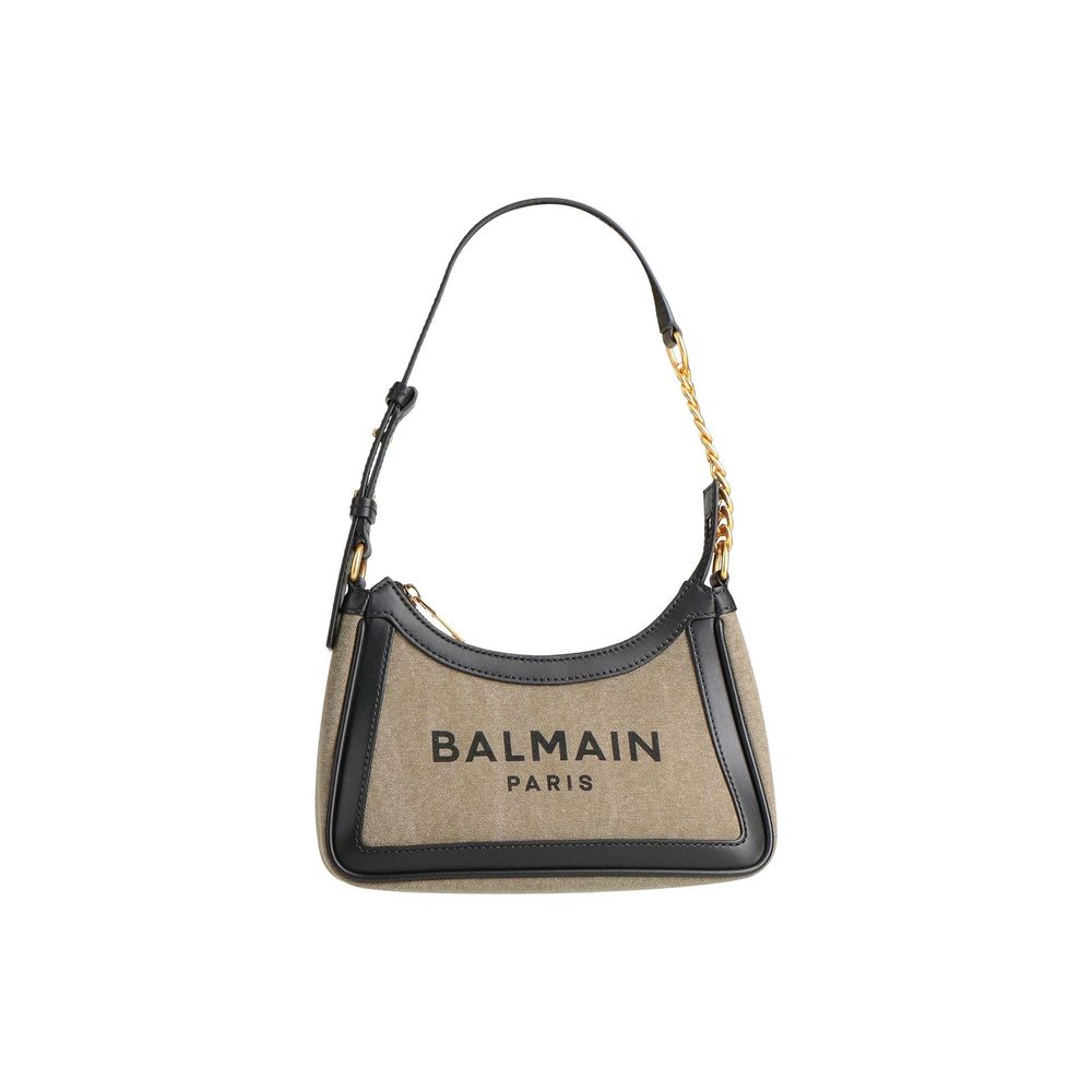Balmain Zweifarbige Schultertasche aus Baumwolle