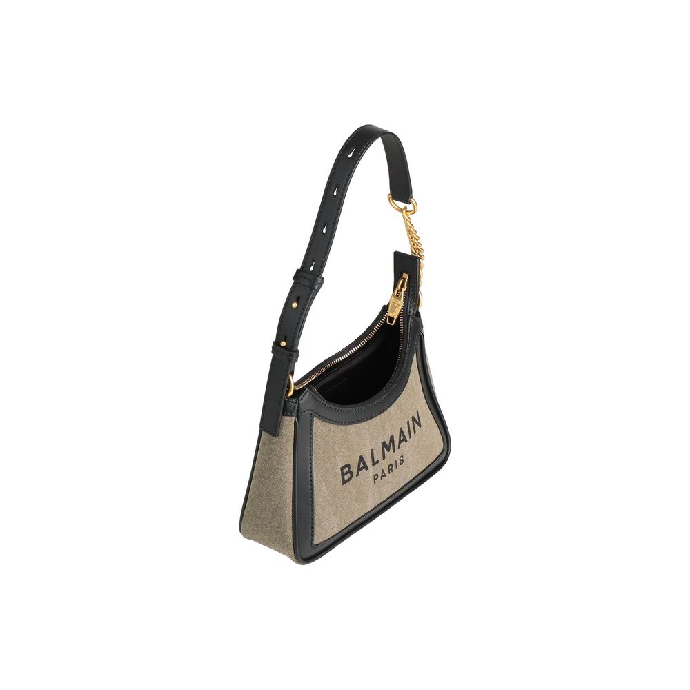 Balmain Zweifarbige Schultertasche aus Baumwolle