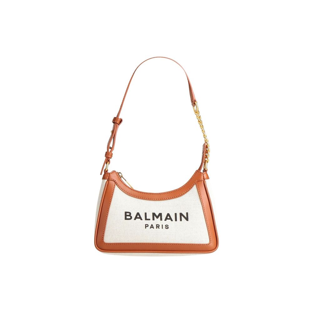 Balmain Braune Baumwoll-Umhängetasche