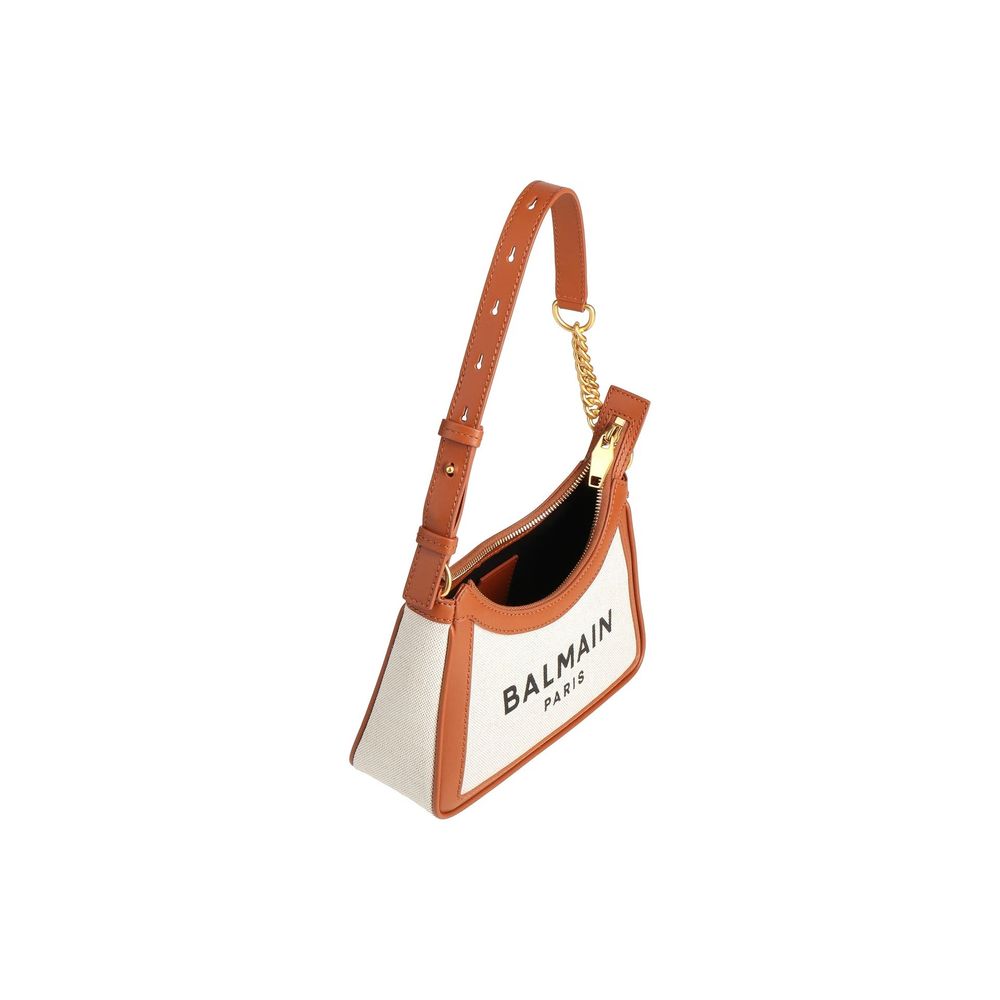 Balmain Braune Baumwoll-Umhängetasche