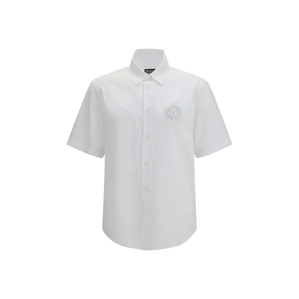 Versace Jeans Weißes Baumwoll-T-Shirt mit kurzen Ärmeln