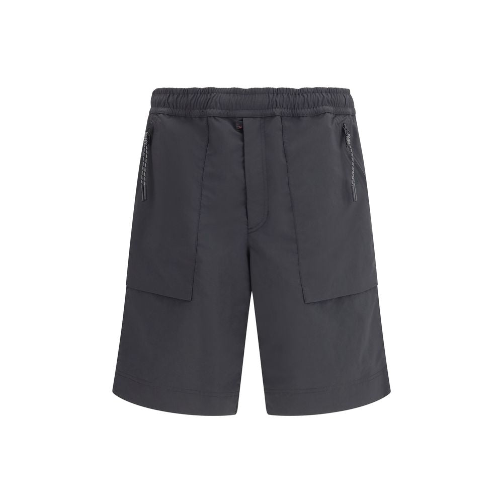 Moncler Grenoble Schwarze Bermuda-Shorts aus Polyester