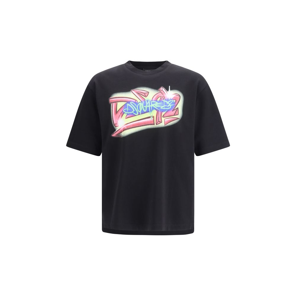 Dsquared² Schwarzes Baumwoll-T-Shirt
