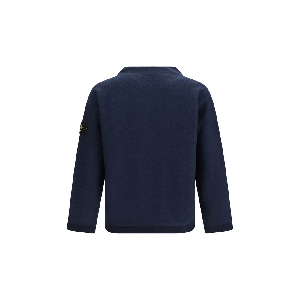 Stone Island Blauer Baumwollpullover