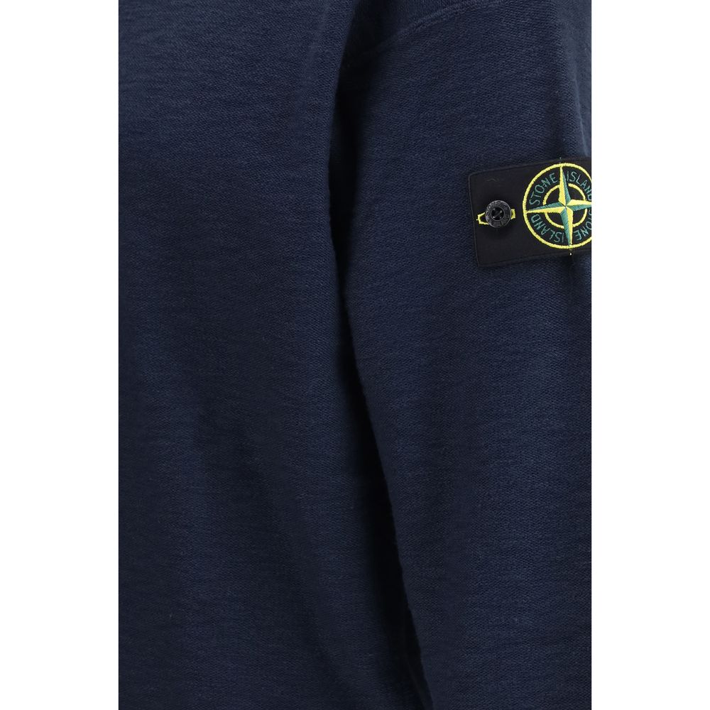 Stone Island Blauer Baumwollpullover