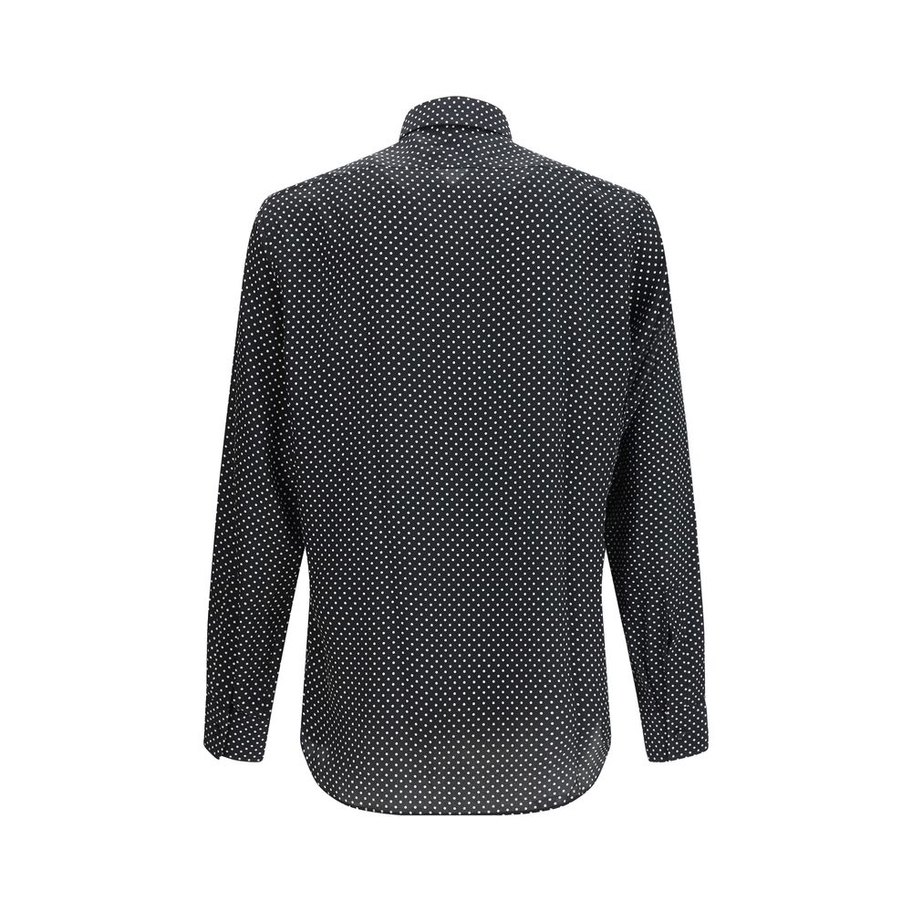Tom Ford Schwarzes Hemd mit Seidenmuster