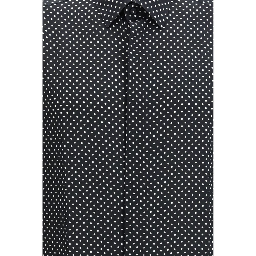 Tom Ford Schwarzes Hemd mit Seidenmuster