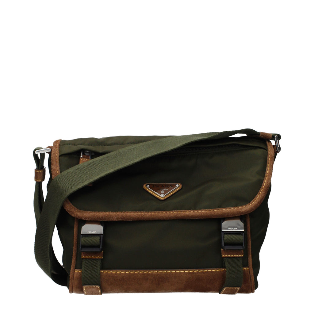 Prada Grüne Stoff-Umhängetasche