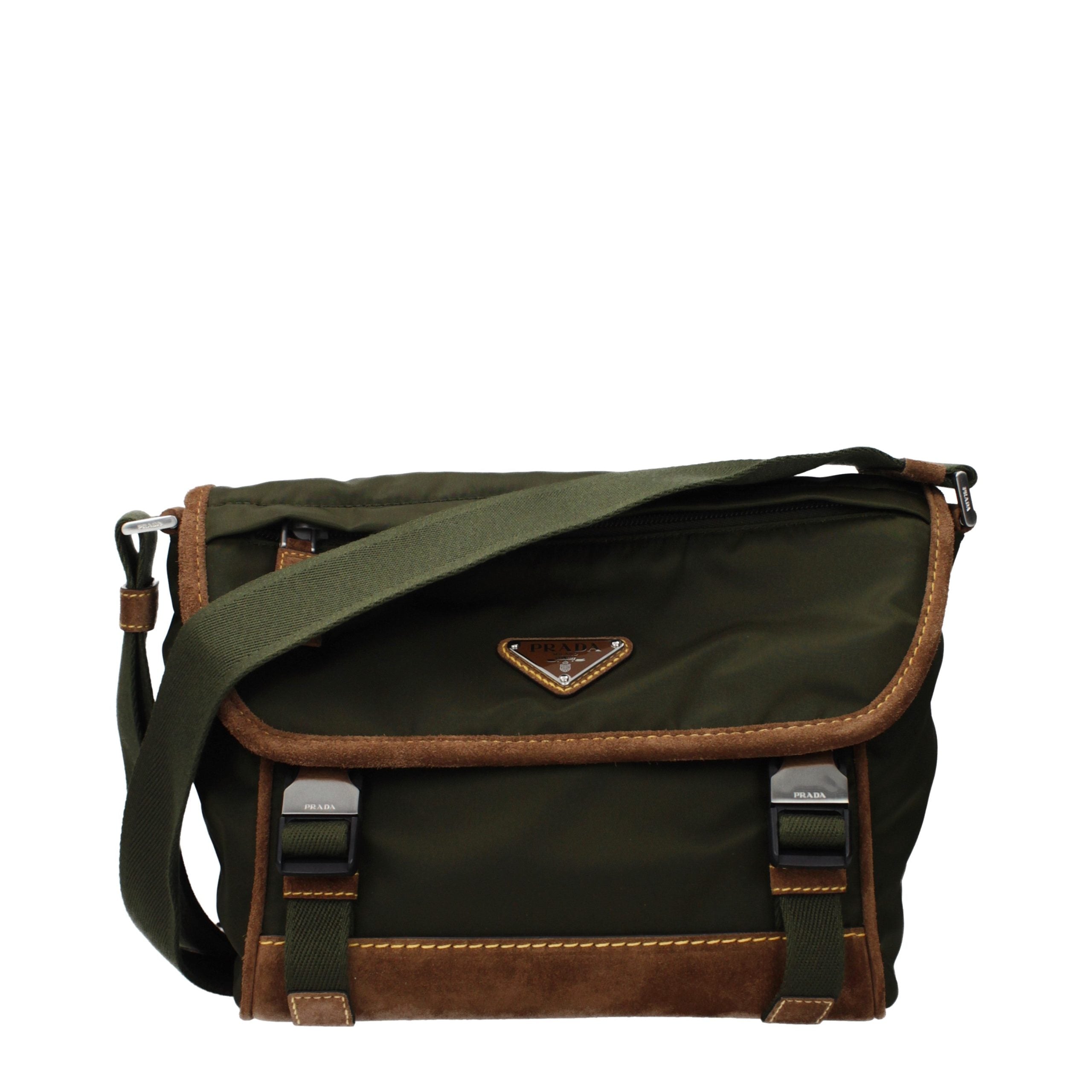 Prada Grüne Stoff-Umhängetasche