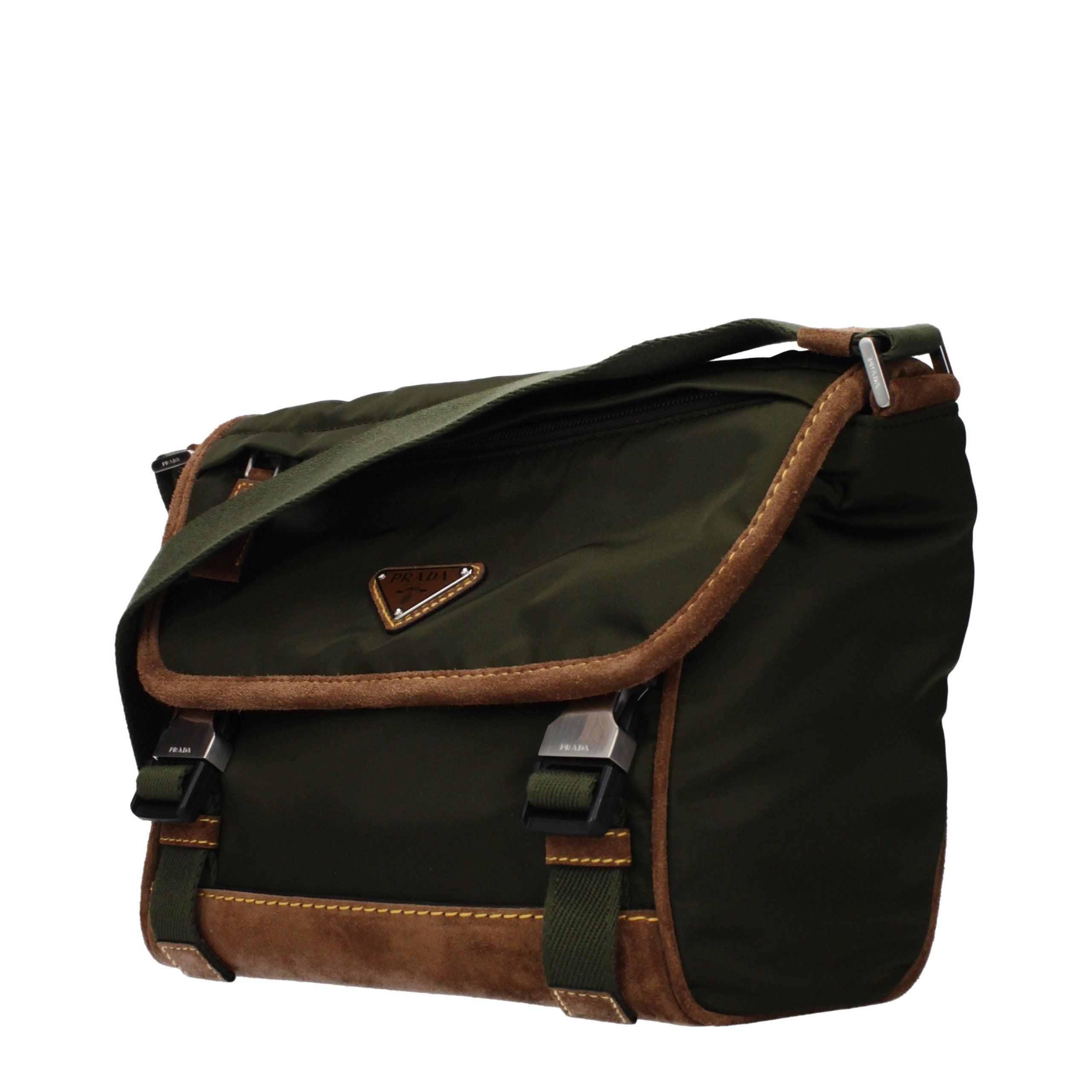 Prada Grüne Stoff-Umhängetasche