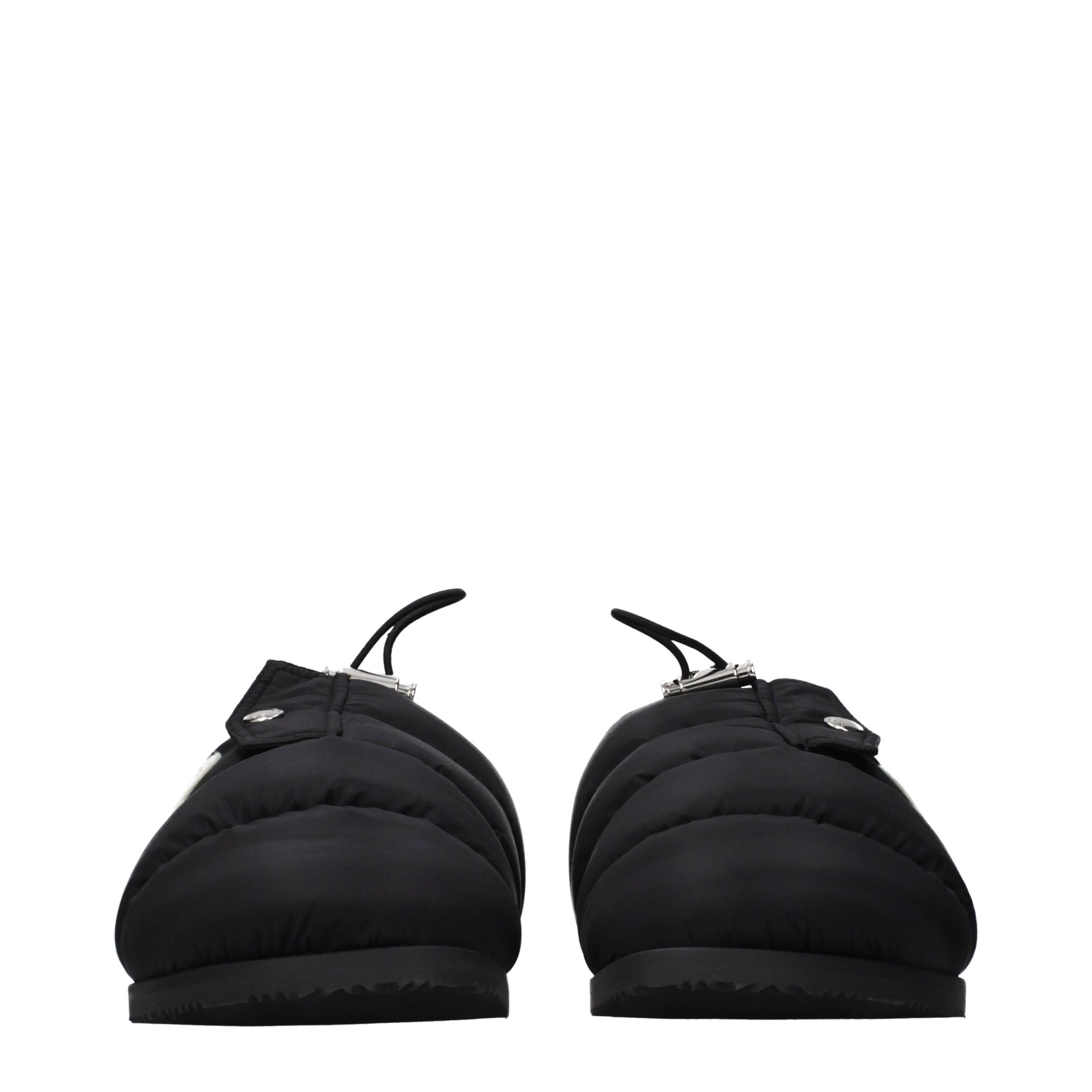 Moncler Schwarze Stoff-Slipper
