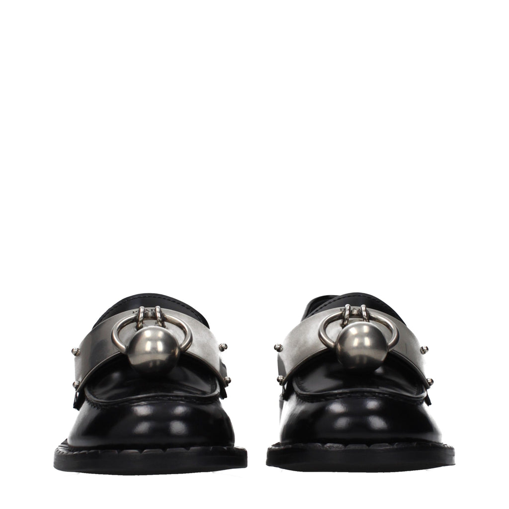 Prada Schwarze Loafer aus Leder zum Hineinschlüpfen