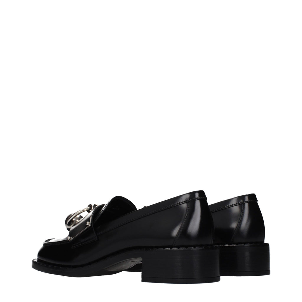 Prada Schwarze Loafer aus Leder zum Hineinschlüpfen
