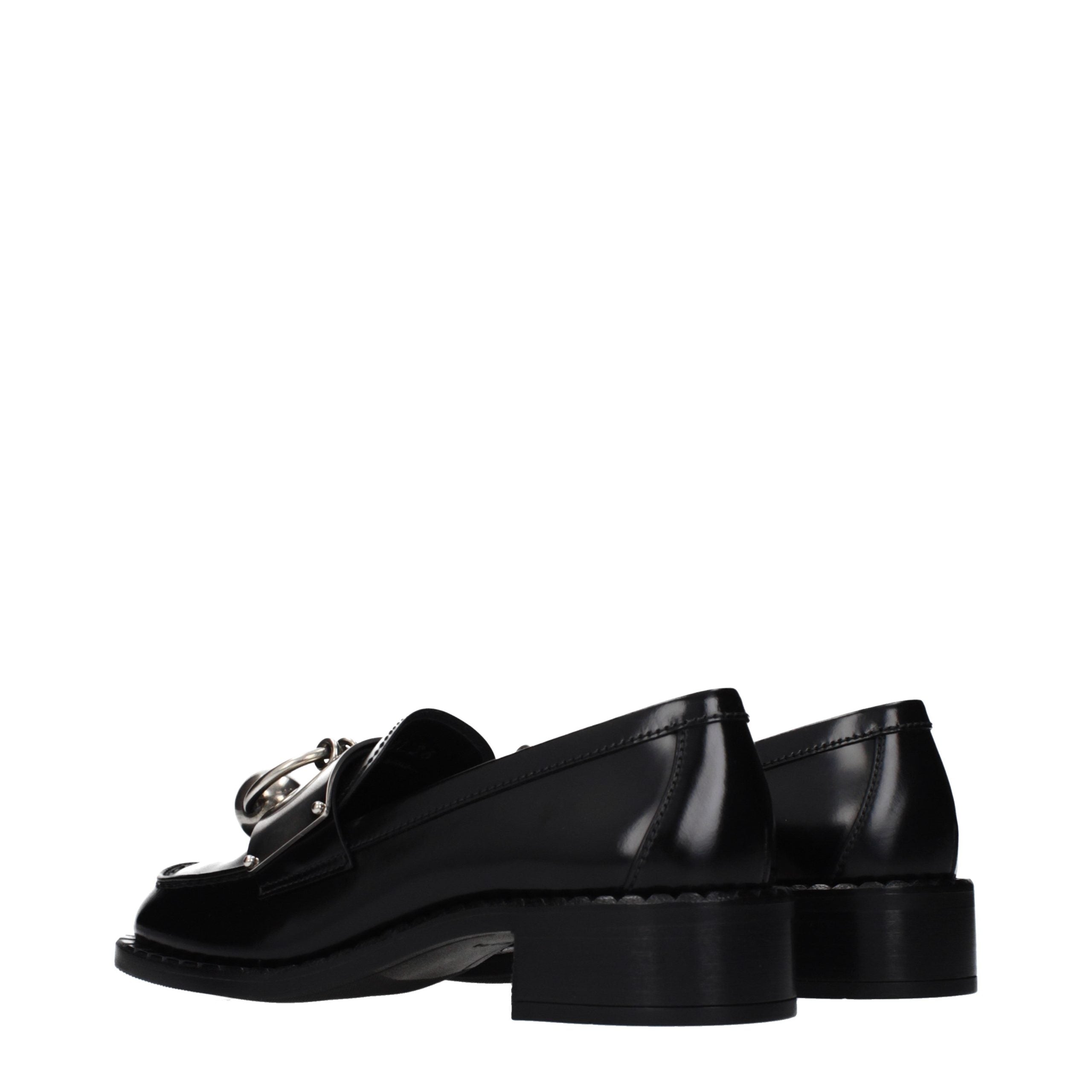 Prada Schwarze Loafer aus Leder zum Hineinschlüpfen