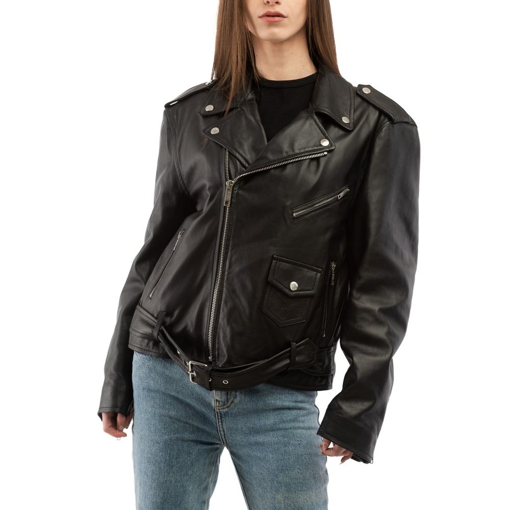 Moschino Schwarze Lederjacke
