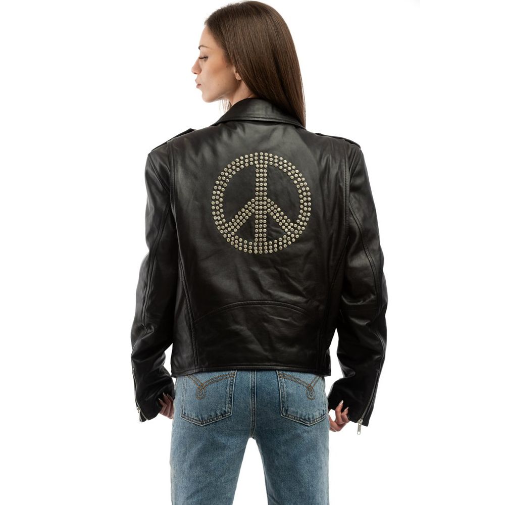 Moschino Schwarze Lederjacke