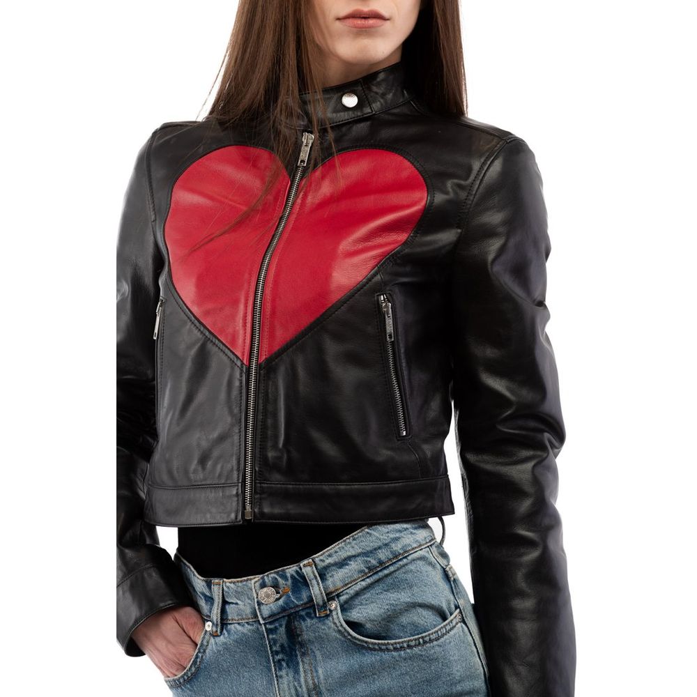 Moschino Mehrfarbige Lederjacke