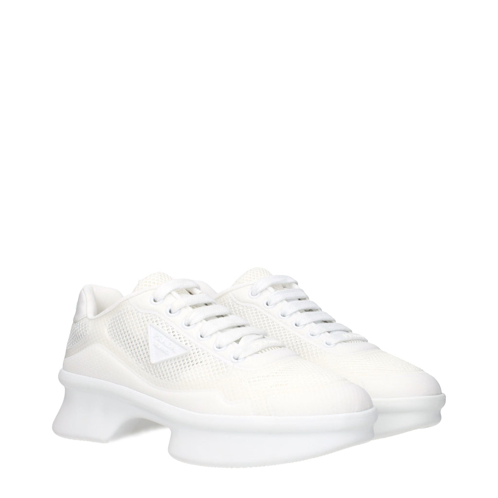 Prada Weiße Stoff-Sneaker