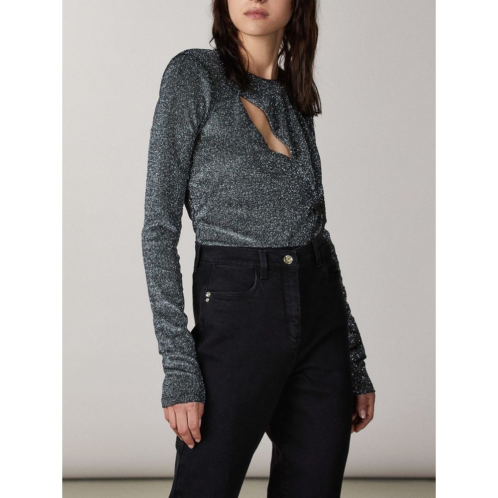 Patrizia Pepe Gold Polyester Bodysuit