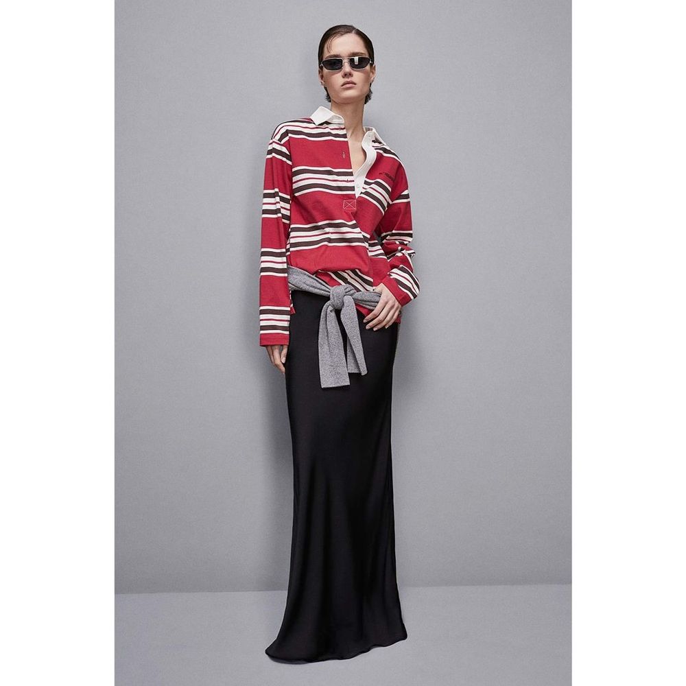 Patrizia Pepe Bordeaux Baumwoll-T-Shirt