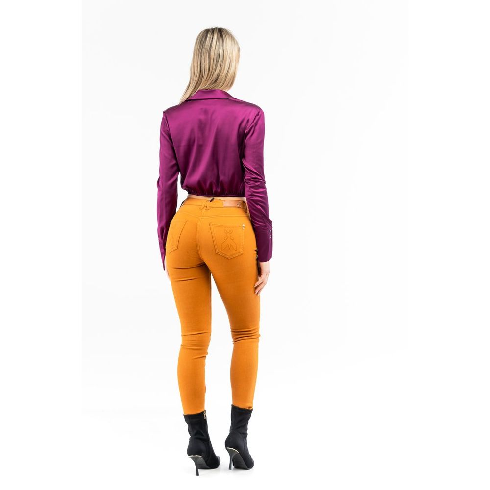 Patrizia Pepe Braune Baumwoll-Skinny-Jeans