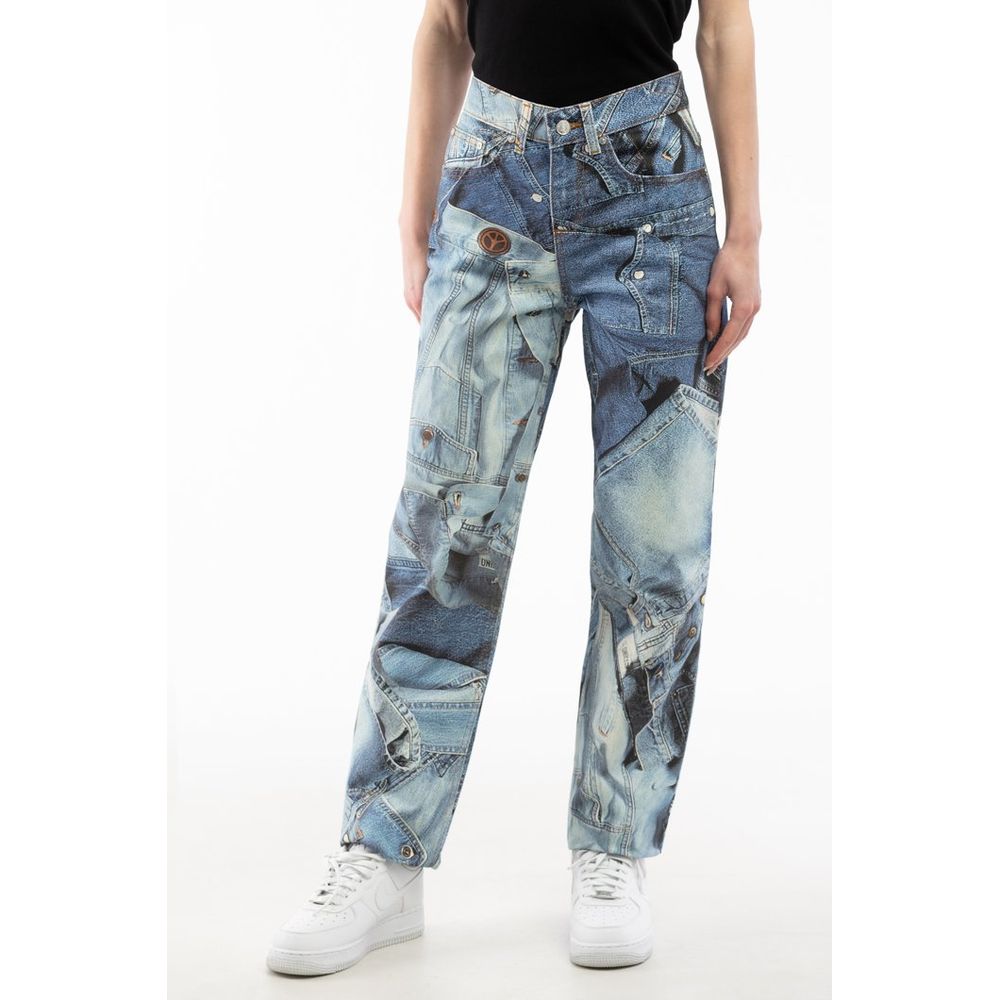Moschino Mehrfarbige Jeans aus Baumwolle mit geradem Bein