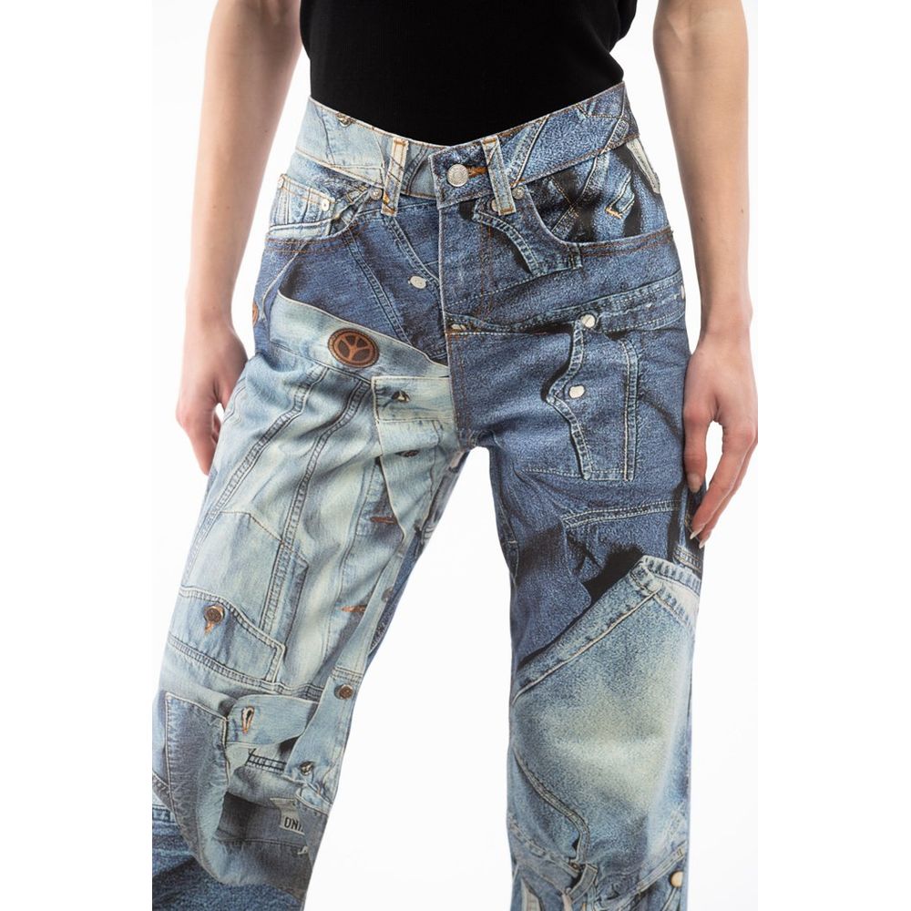 Moschino Mehrfarbige Jeans aus Baumwolle mit geradem Bein