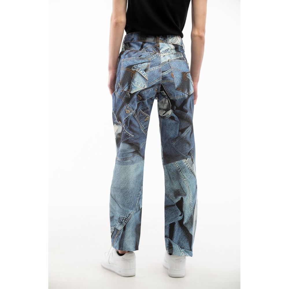 Moschino Mehrfarbige Jeans aus Baumwolle mit geradem Bein