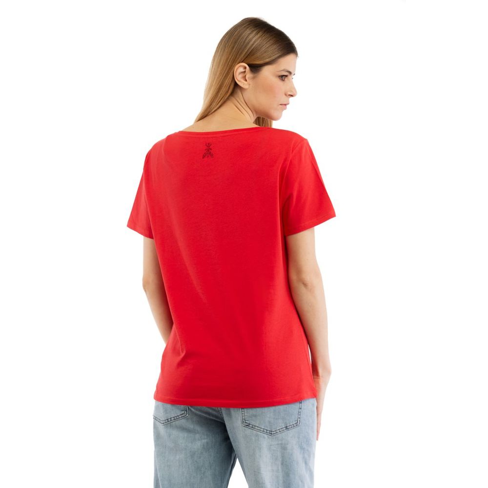 Patrizia Pepe Rotes Baumwoll-T-Shirt