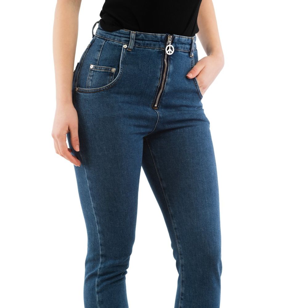 Moschino Mehrfarbige Baumwolljeans mit hoher Taille