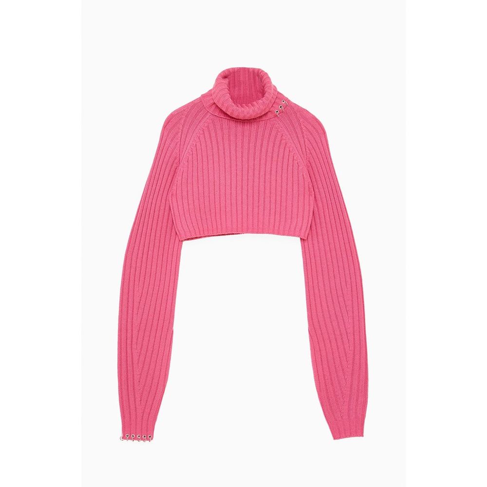 Patrizia Pepe Roter Marabou-Rollkragenpullover