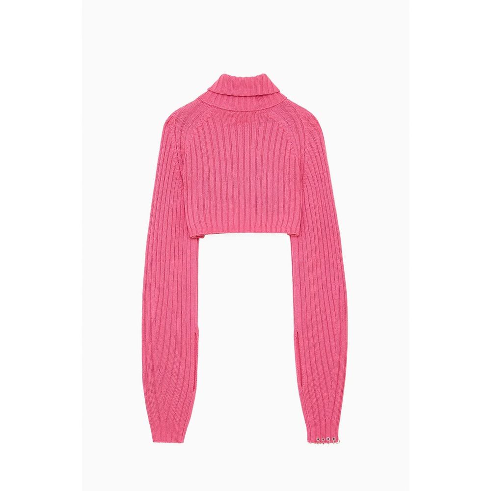 Patrizia Pepe Roter Marabou-Rollkragenpullover