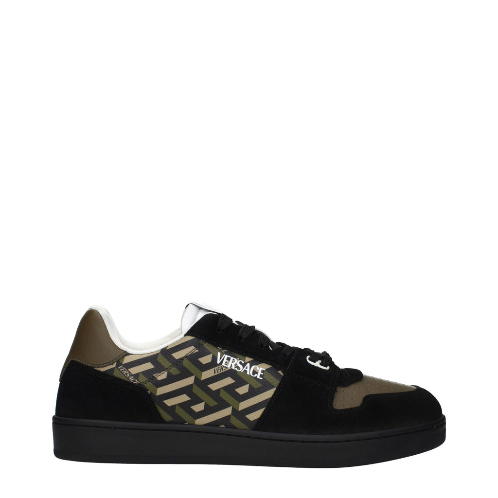 Versace Grüne Stoff-Sneaker mit niedrigem Schaft