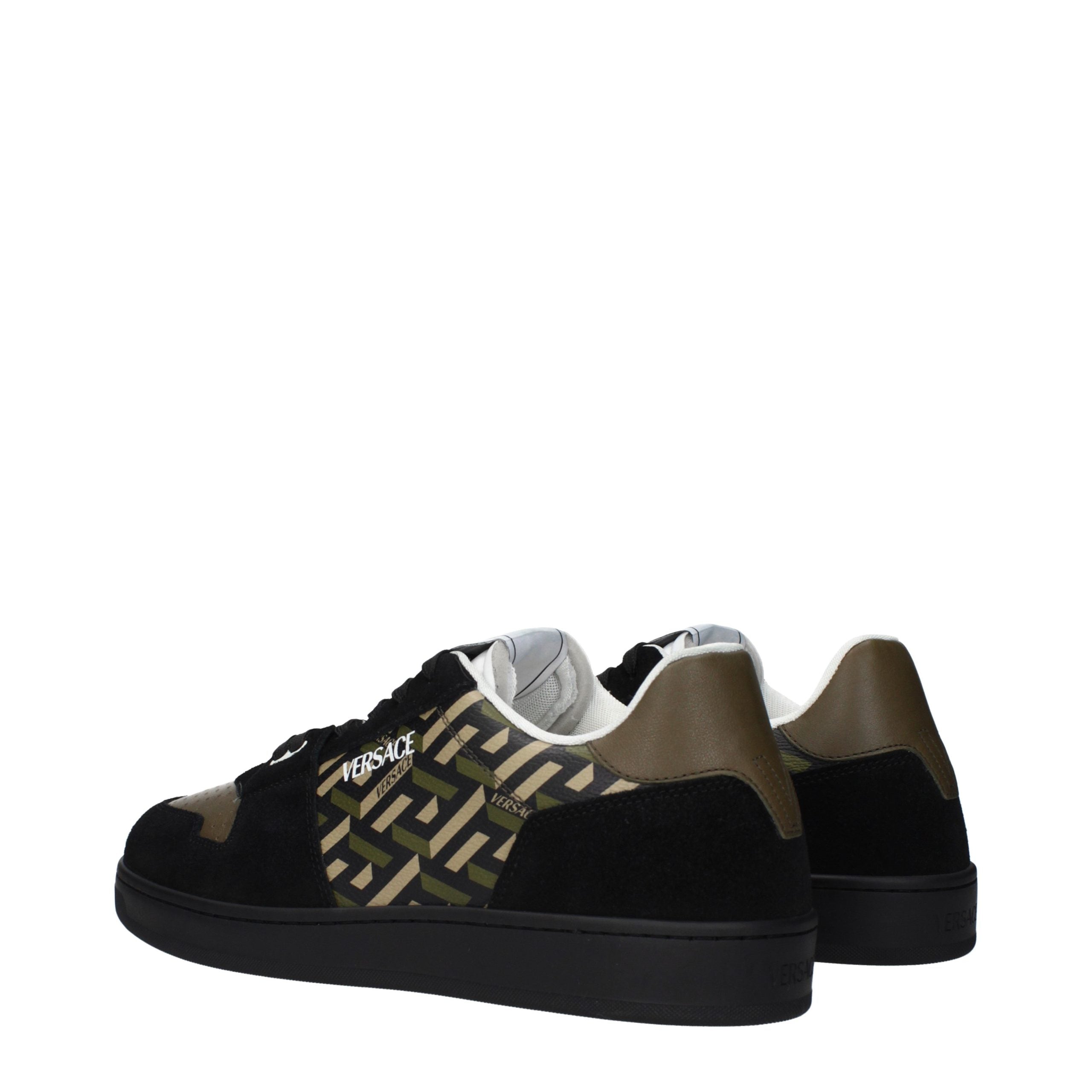Versace Grüne Stoff-Sneaker mit niedrigem Schaft