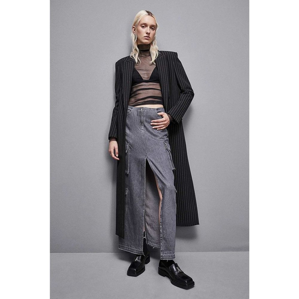 Patrizia Pepe Grauer Denim-Rock