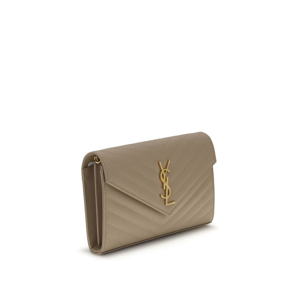 Saint Laurent Beige Kalbsleder Bos Taurus Schultertasche