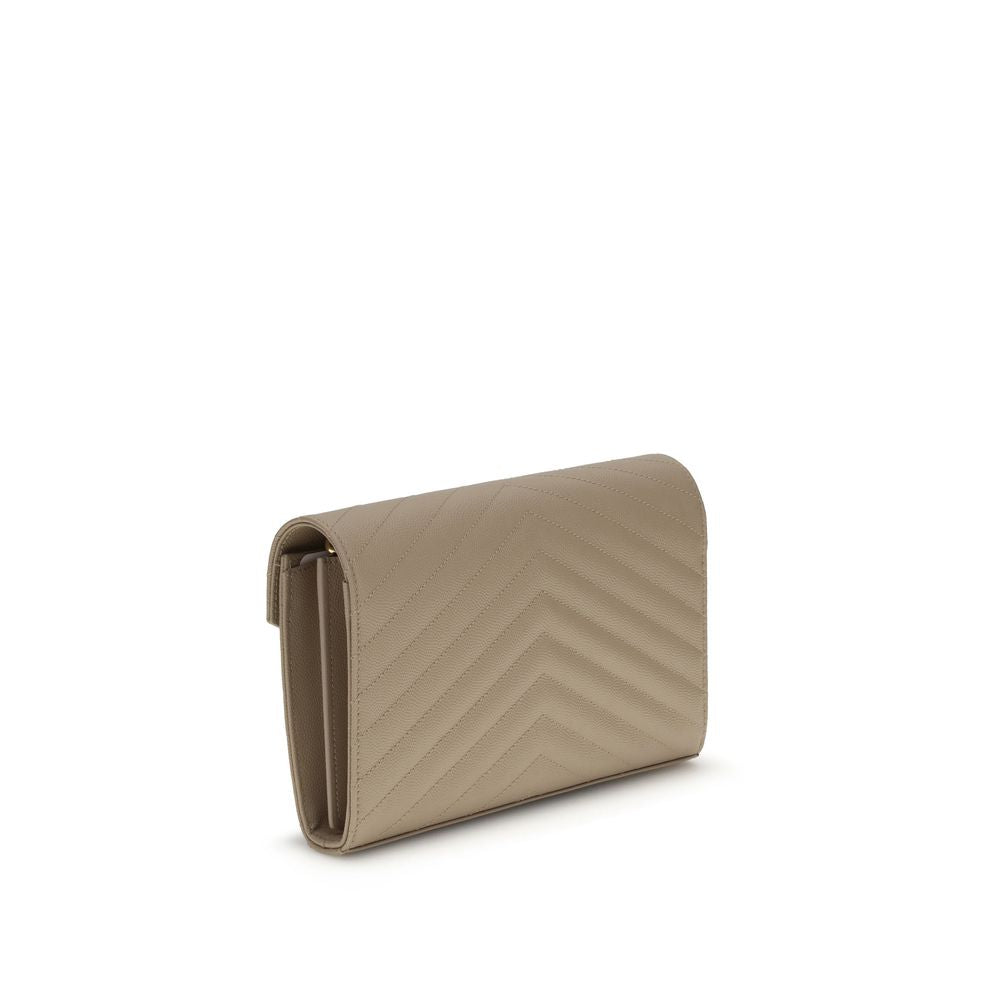 Saint Laurent Beige Kalbsleder Bos Taurus Schultertasche