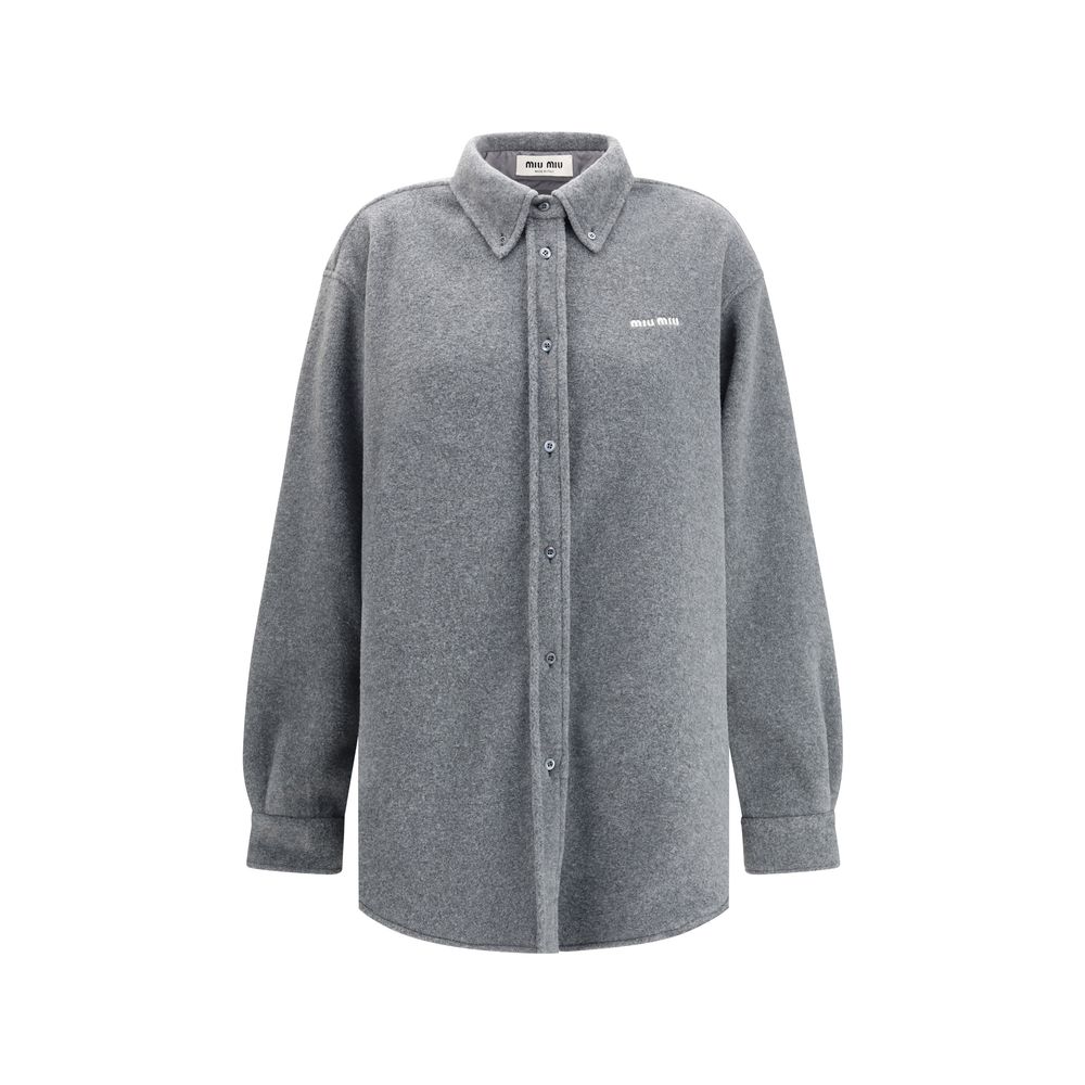 Miu Miu Graues Hemd aus Polyester
