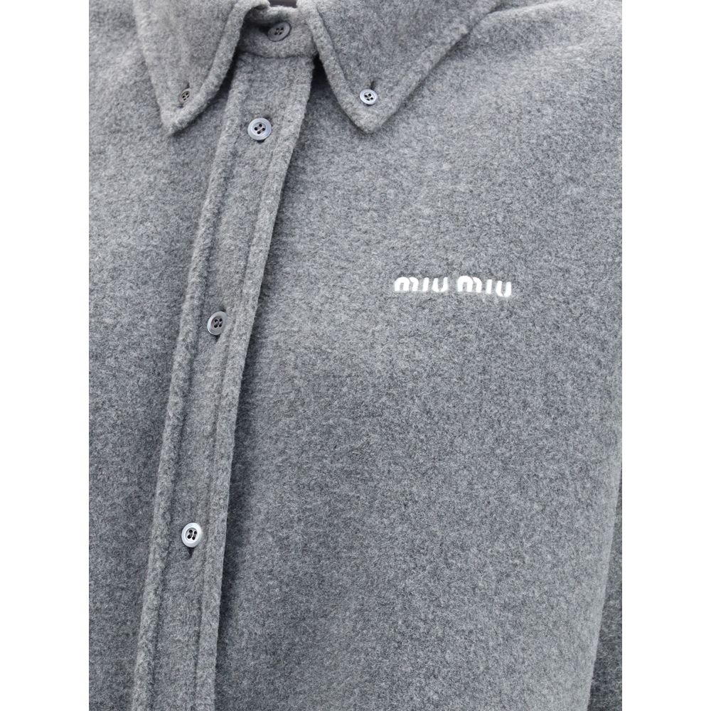 Miu Miu Graues Hemd aus Polyester