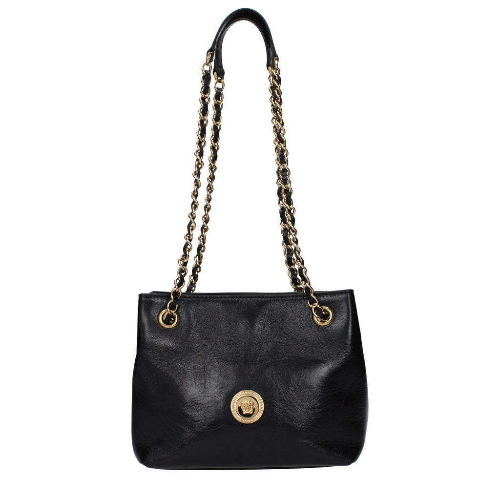 Versace Schwarze Leder Schultertasche