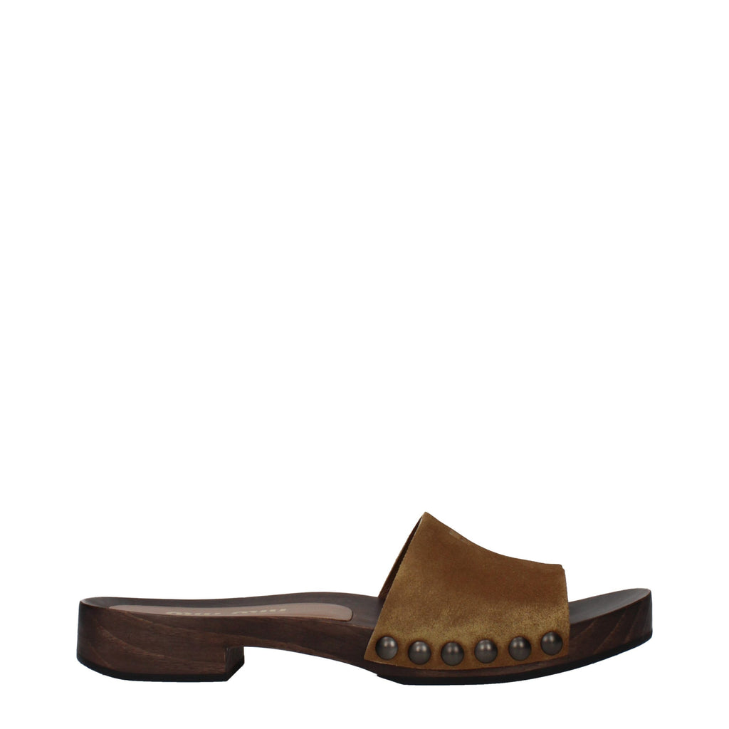 Miu Miu Braune Lederslipper