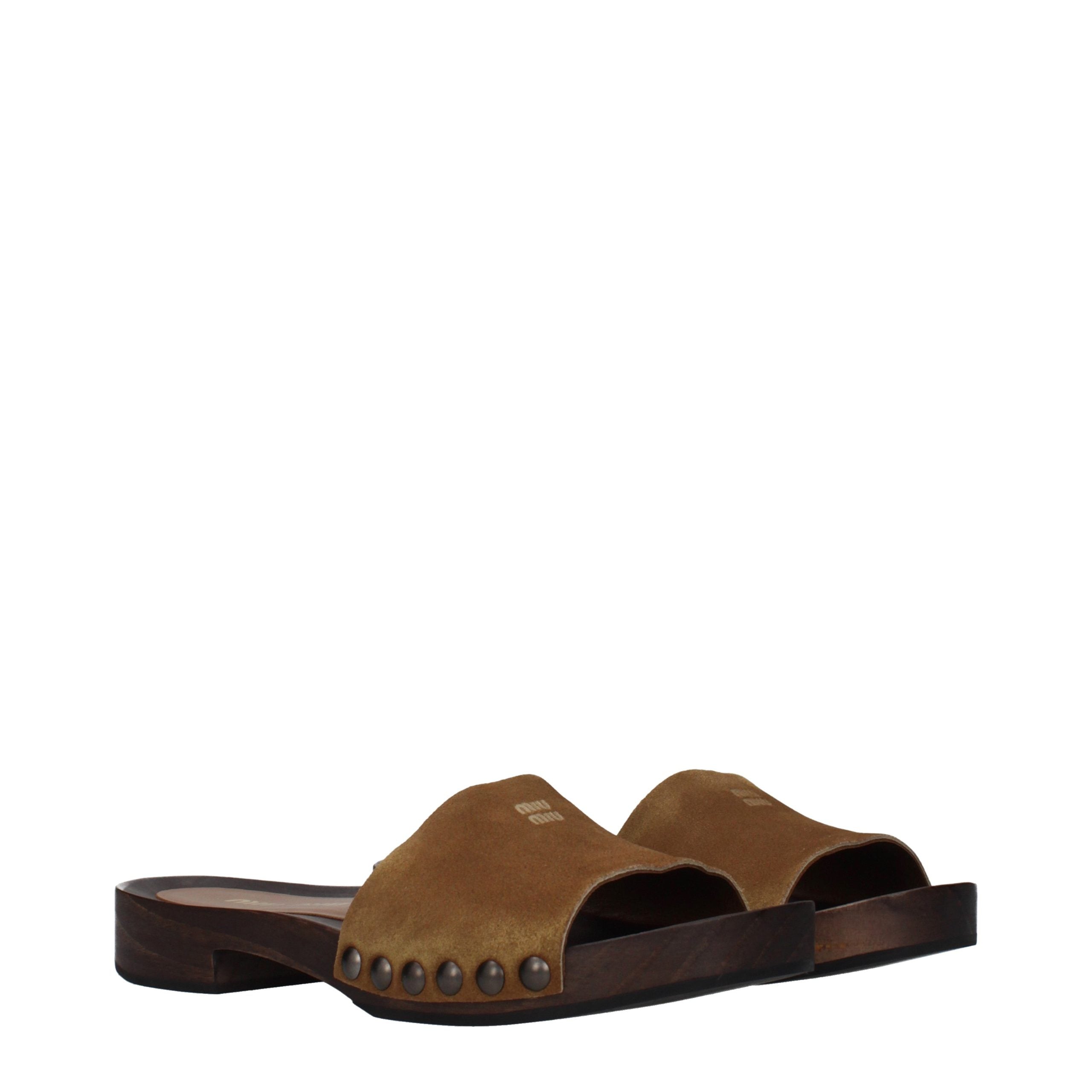 Miu Miu Braune Lederslipper
