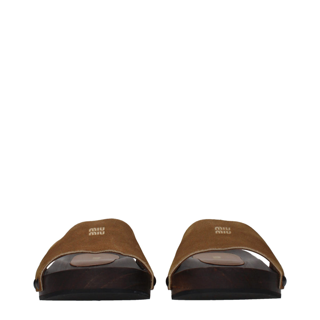 Miu Miu Braune Lederslipper