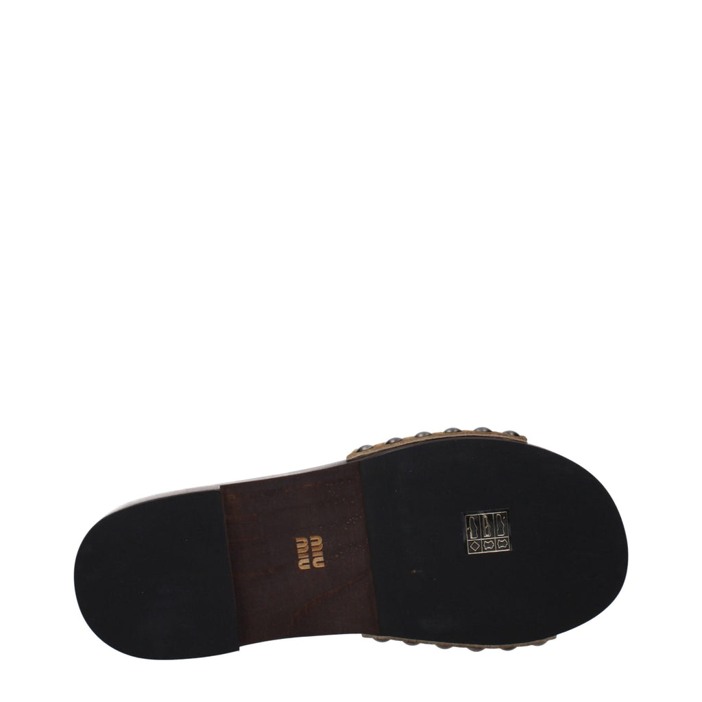 Miu Miu Braune Lederslipper