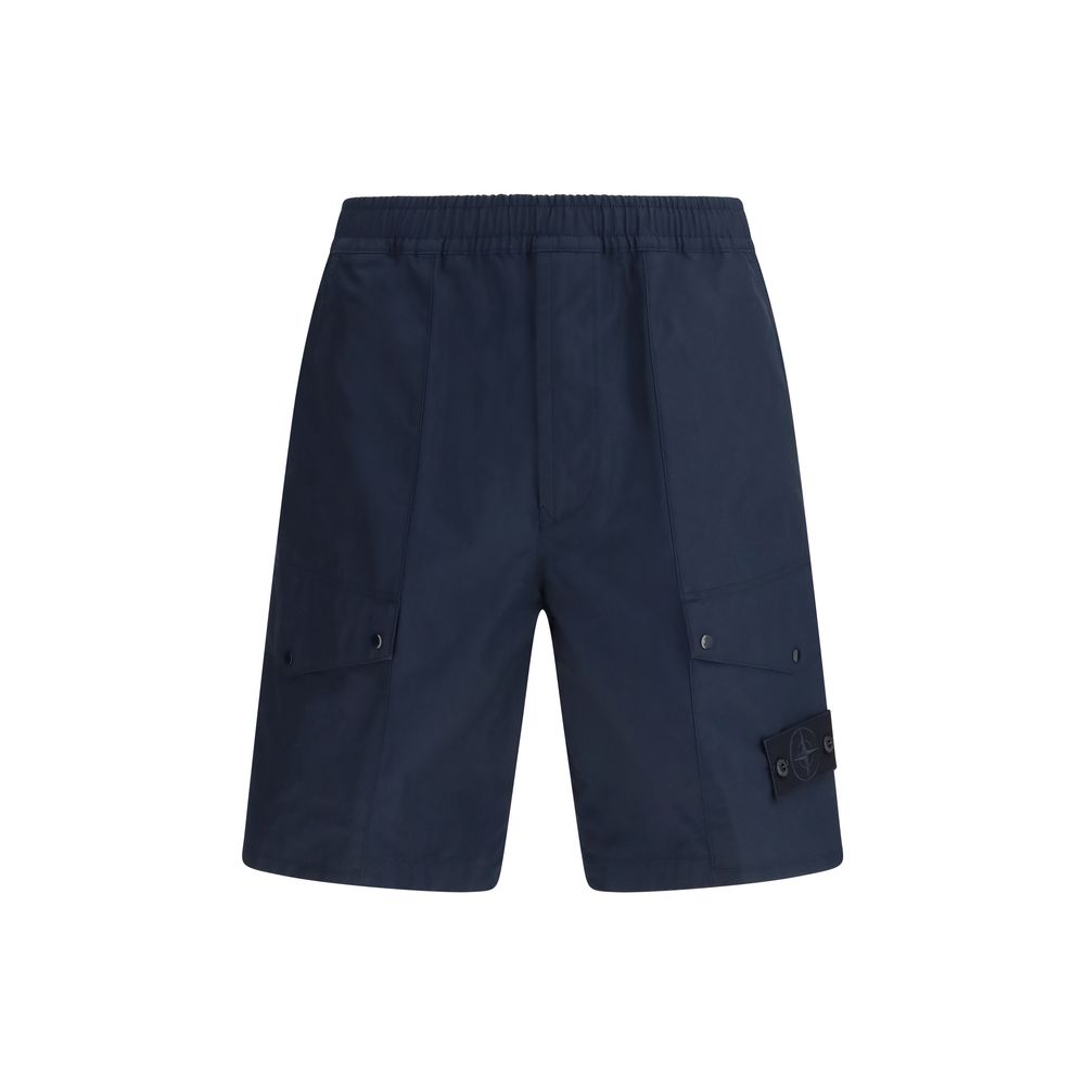 Stone Island Blaue Baumwoll-Bermudashorts