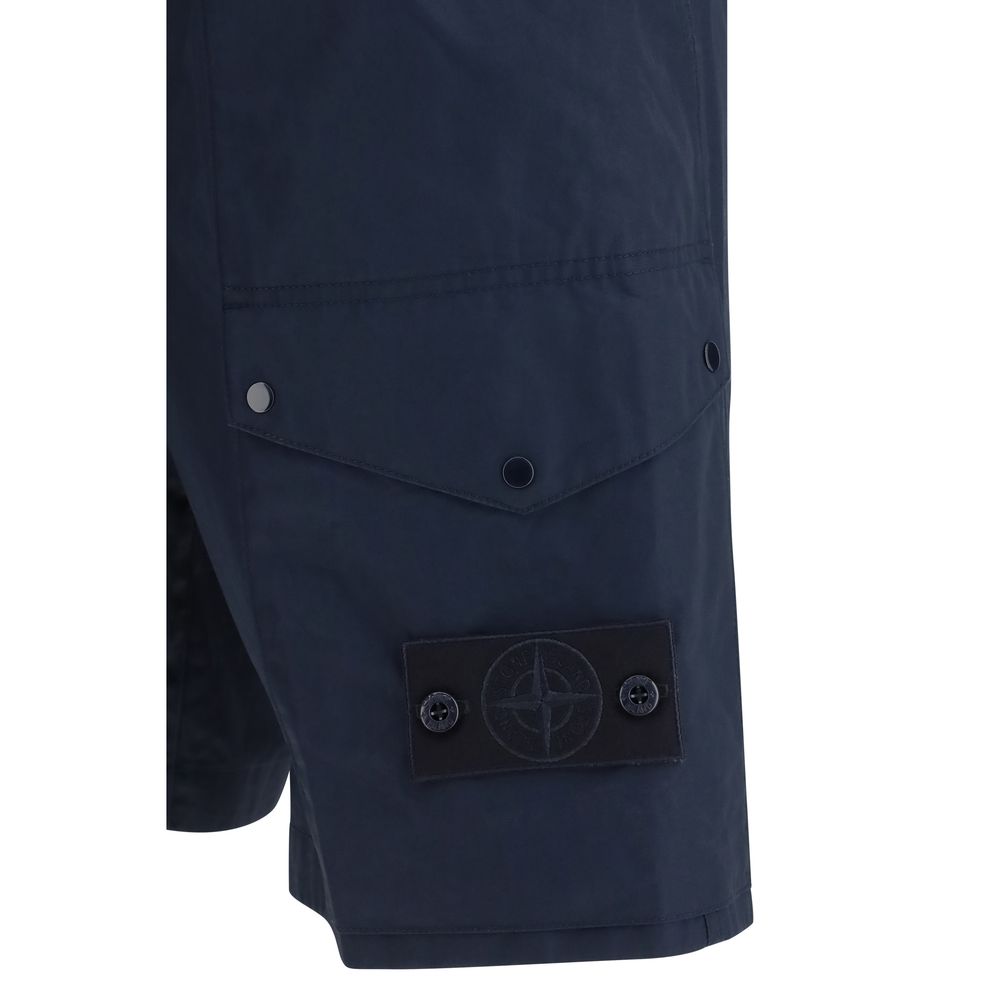 Stone Island Blaue Baumwoll-Bermudashorts